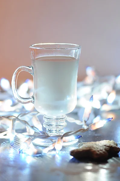 Christmas milk and gingerbread — Stock Photo, Image