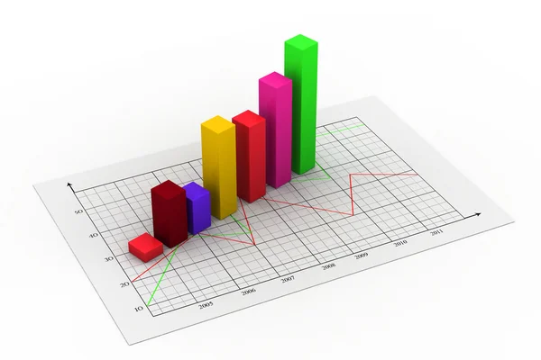 Business graph 3d — Stock Photo, Image