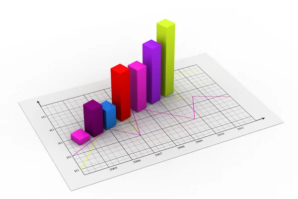 Business graph 3d — Stock Photo, Image