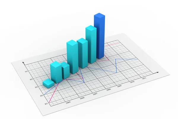 Gráfico de negocios 3d — Foto de Stock