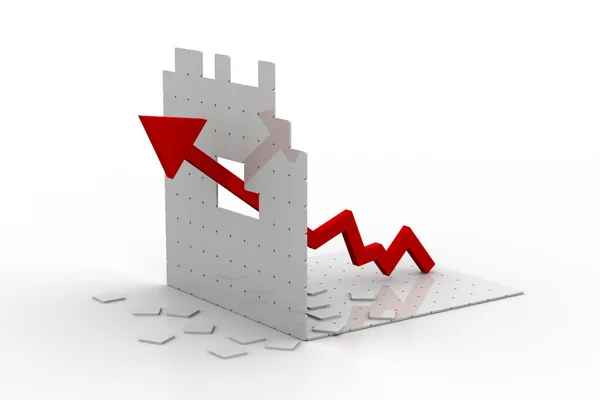 Graph showing rise in profits or earnings — Stock Photo, Image