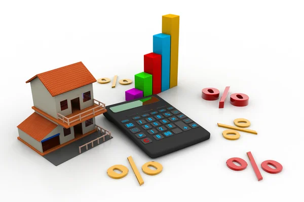 Sale house and calculator — Stock Photo, Image