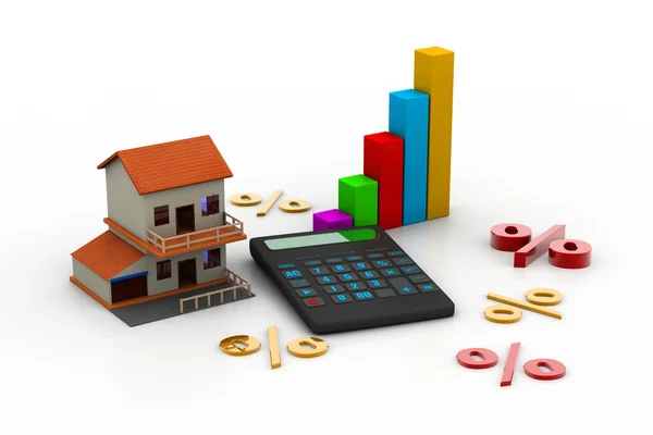 Sale house and calculator — Stock Photo, Image