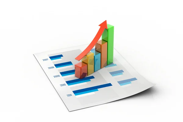 Gráfico de crescimento empresarial — Fotografia de Stock