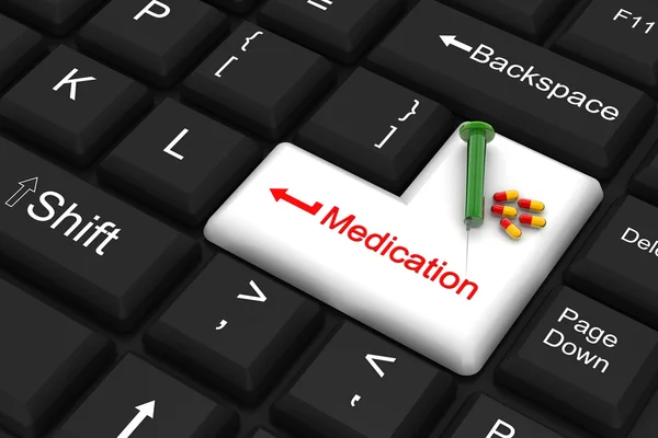 Medication enter key — Stock Photo, Image