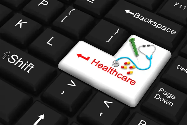 Healthcare enter key — Stock Photo, Image