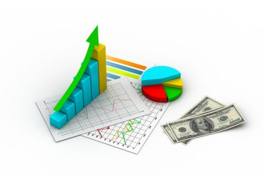 finansal bir grafik grafik para ile