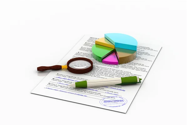 Business graph with report — Stock Photo, Image