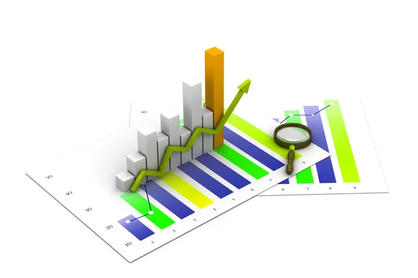 Üzleti grafikon elemzése — Stock Fotó