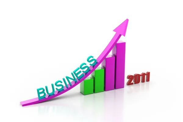 Business growth of year in white background — Stock Photo, Image