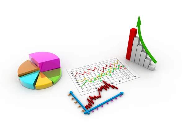 Affärsdiagram med diagram — Stockfoto