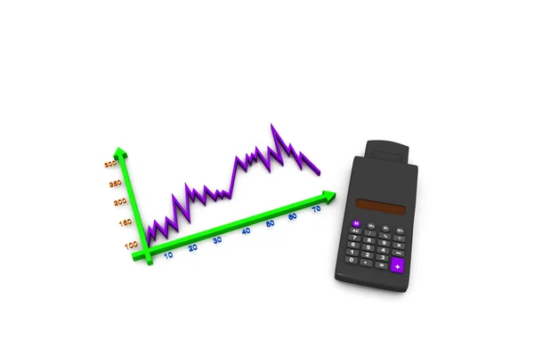 Gráfico com calculadora — Fotografia de Stock