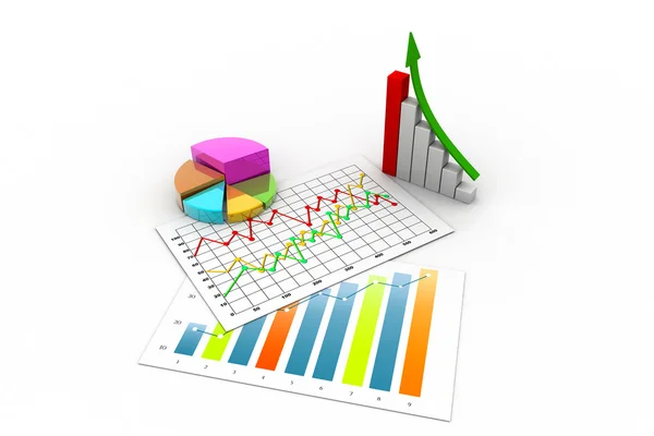 Geschäftsdiagramm mit Diagramm — Stockfoto