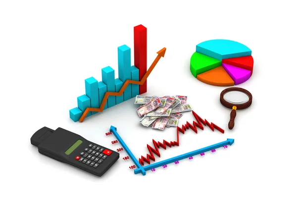 Forretning graf analysere - Stock-foto