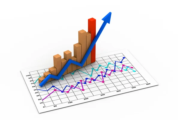 Gráfico de negócios 3d — Fotografia de Stock