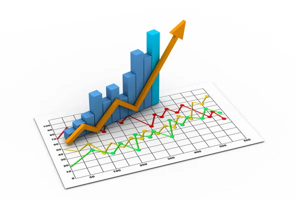 Gráfico de negócios 3d — Fotografia de Stock