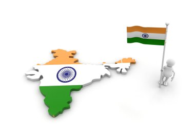 Hint bayrak ve harita olan kişi