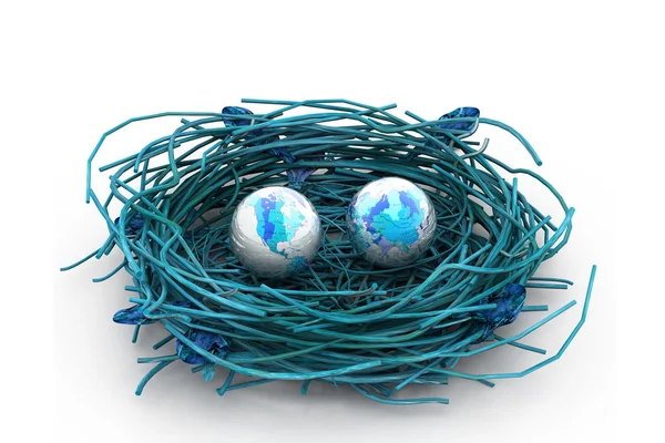 Earth and nest — Stock Photo, Image