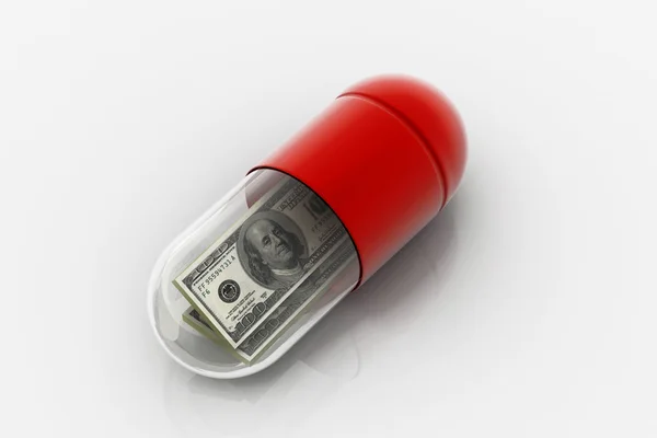 Píldora llena de dólar —  Fotos de Stock