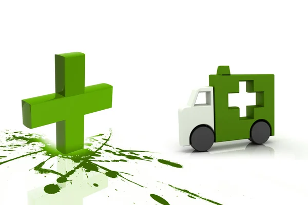 臨床印および救急車のシンボル — ストック写真