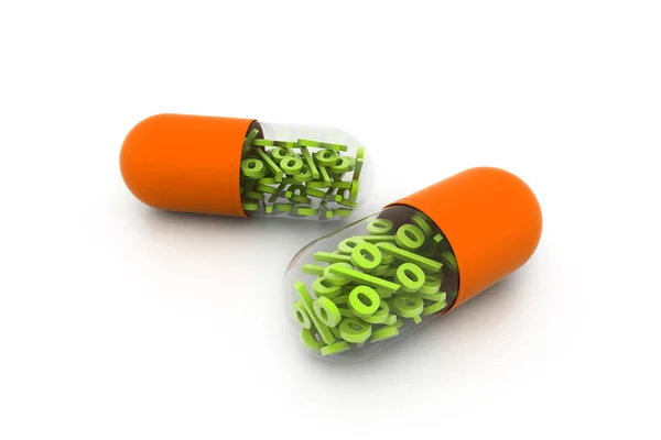 Símbolo porcentual dentro de la píldora —  Fotos de Stock