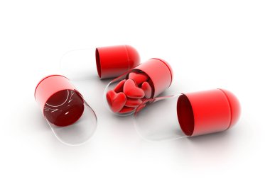 illüstrasyon kalp hap dolu. kavramsal tasarım