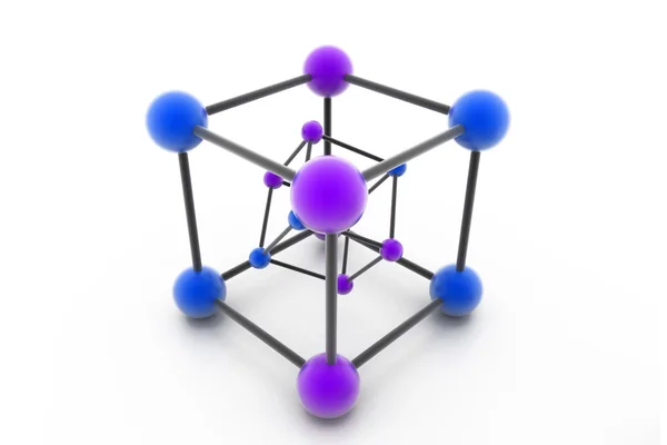 Abstracte molecuul structuur op witte achtergrond — Stockfoto