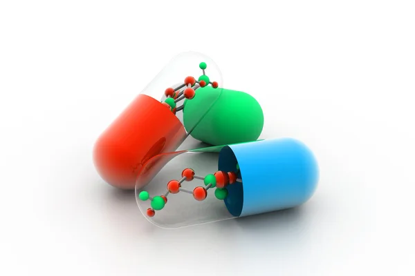 Molecole all'interno della capsula — Foto Stock