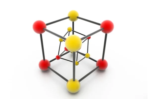 Struktura cząsteczki streszczenie na białym tle — Zdjęcie stockowe
