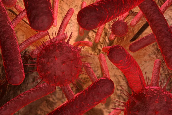 Bacteriën en virussen — Stockfoto