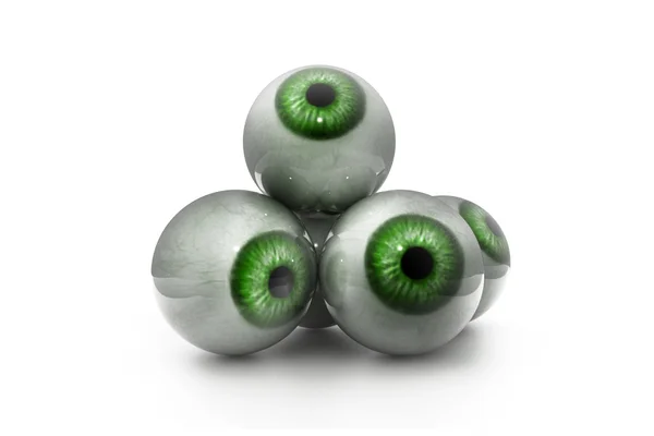 Illustrazione 3d di occhio umano su sfondo bianco — Foto Stock