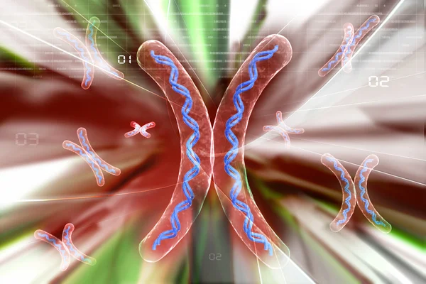 Chromosomów w digital tło — Zdjęcie stockowe