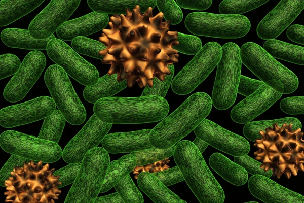 Realistische Darstellung von Bakterien — Stockfoto