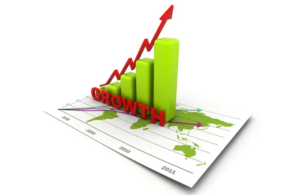 Cuadro de negocios con gráfico de crecimiento — Foto de Stock