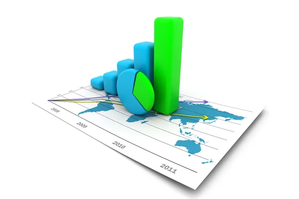 Affärsdiagram med diagram — Stockfoto