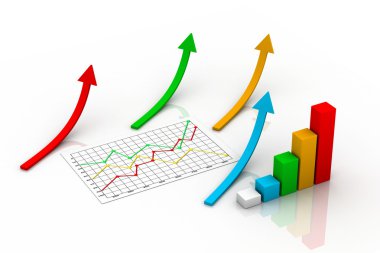 kar veya kazanç artış gösteren 3d grafik