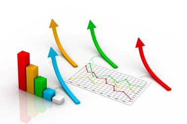 kar veya kazanç artış gösteren 3d grafik