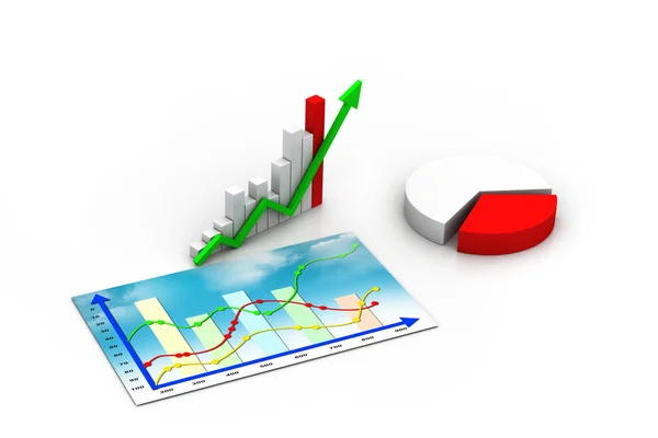 Graph showing rise in profits or earnings — Stock Photo, Image