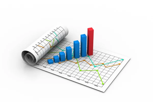 Business graph, chart, diagram, bar — Stock Photo, Image