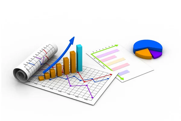 Gráfico de negócios, gráfico, diagrama, barra — Fotografia de Stock