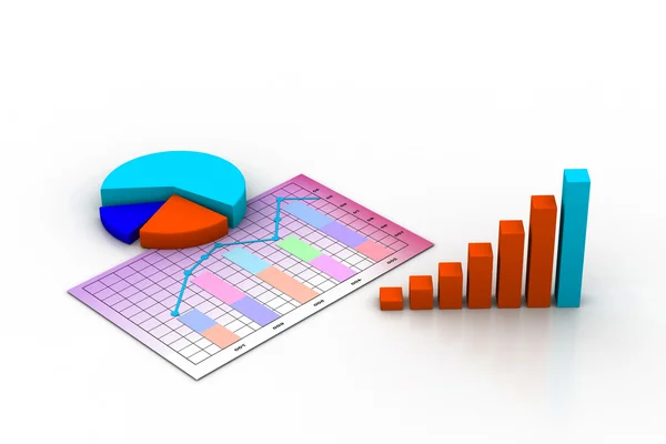 Business graph, chart, diagram, bar — Stock Photo, Image