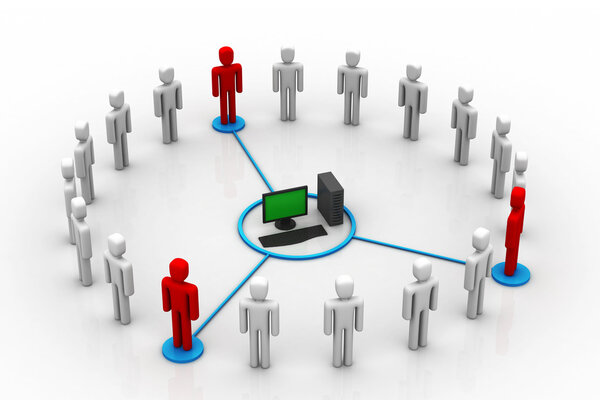 Business network around the computer