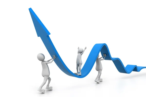 Growing business graph with — Zdjęcie stockowe