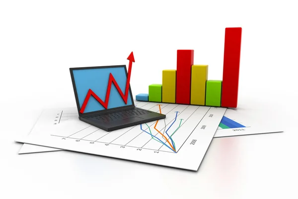 Business graph with chart — Stock Photo, Image