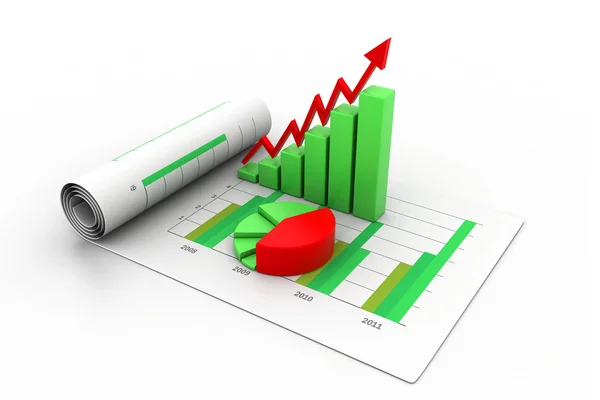 Business grafiek met grafiek — Stockfoto