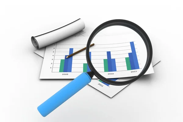 Analyse von Wirtschaftsgrafik — Stockfoto