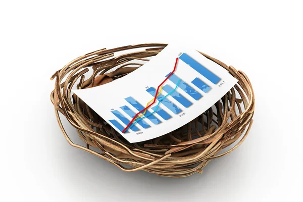 Nest mit Graph. Wachstumskonzept — Stockfoto