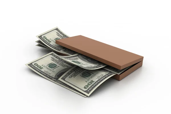 Box and dollar — Stock Photo, Image