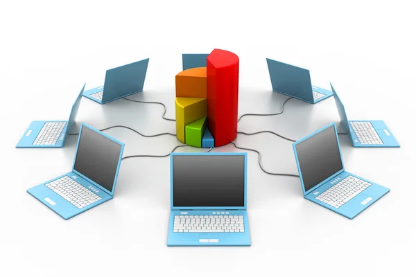 Computer network in business graph — Stock Photo, Image