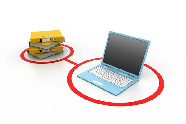 Computer and documents — Stock Photo, Image